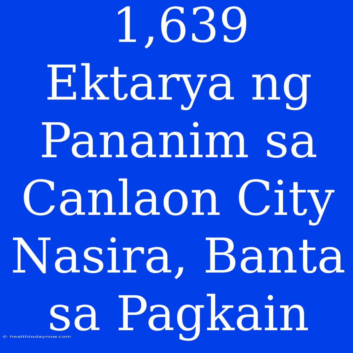 1,639 Ektarya Ng Pananim Sa Canlaon City Nasira, Banta Sa Pagkain