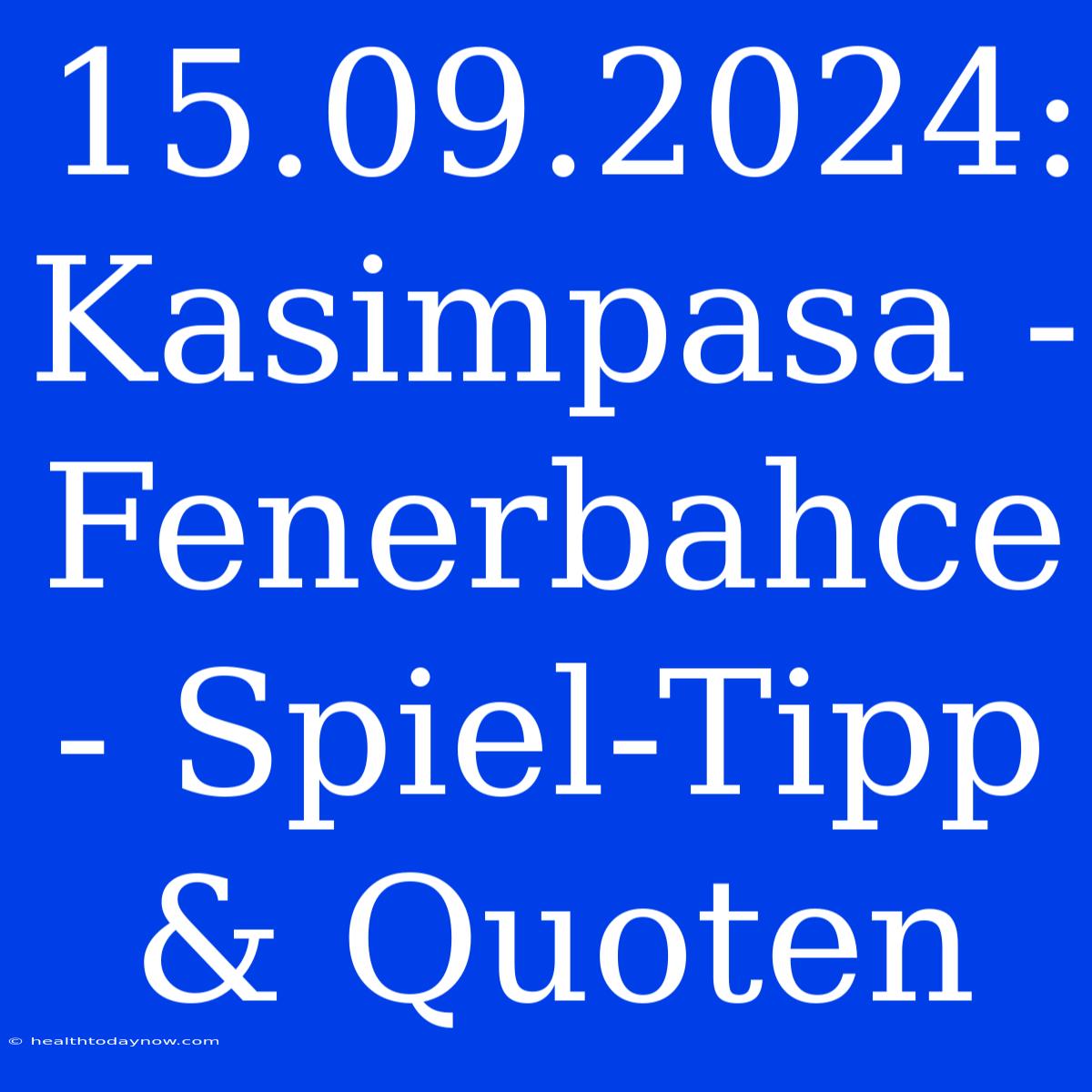 15.09.2024: Kasimpasa - Fenerbahce - Spiel-Tipp & Quoten