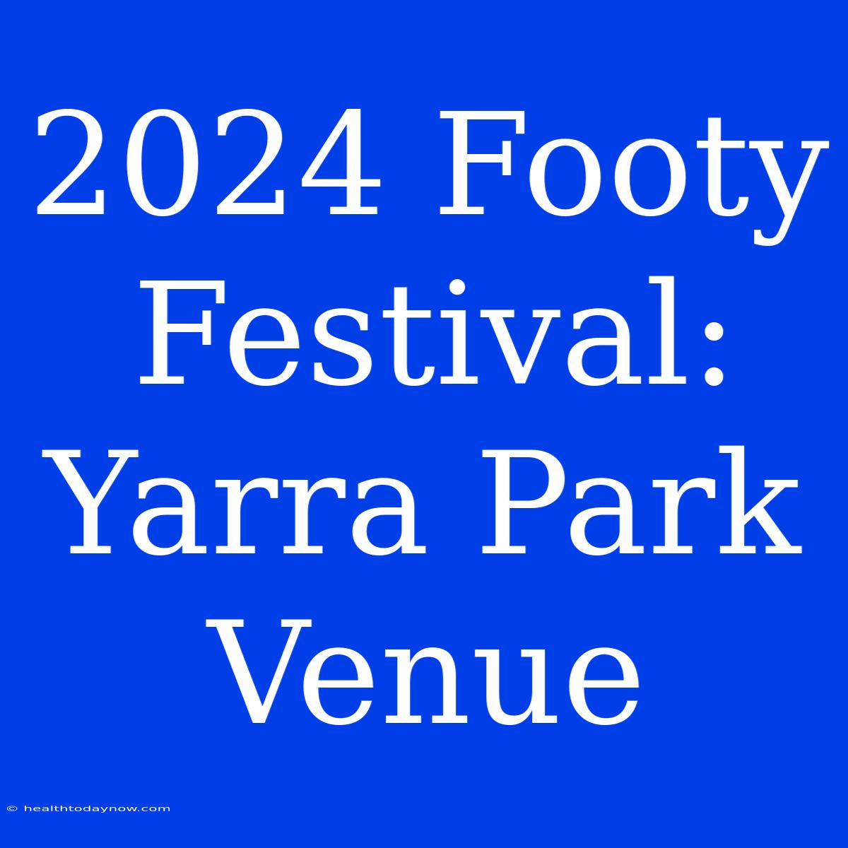 2024 Footy Festival: Yarra Park Venue