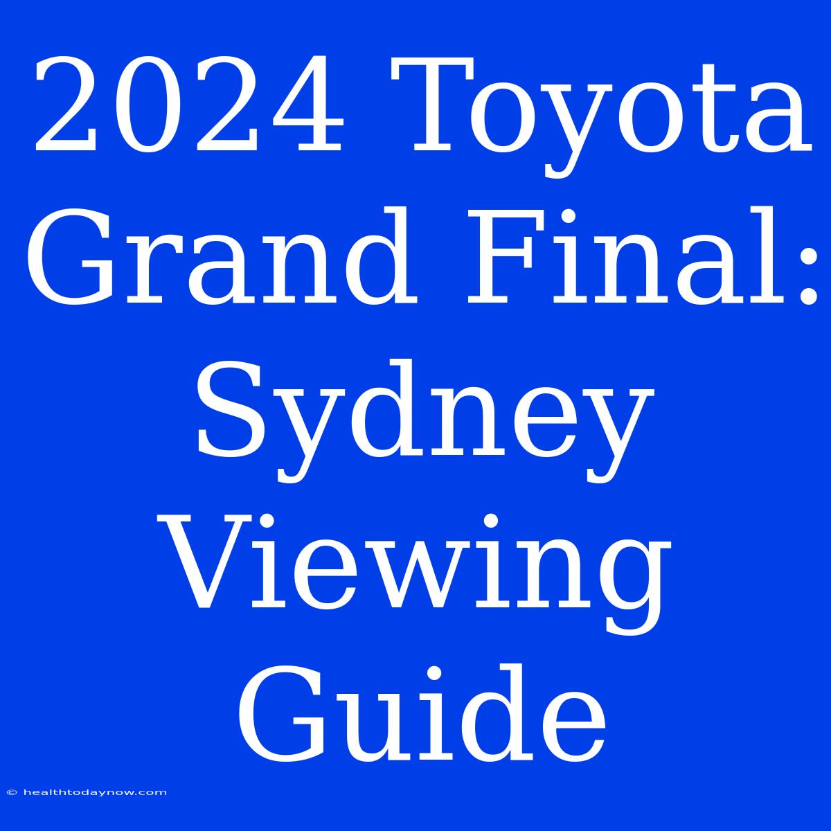 2024 Toyota Grand Final: Sydney Viewing Guide