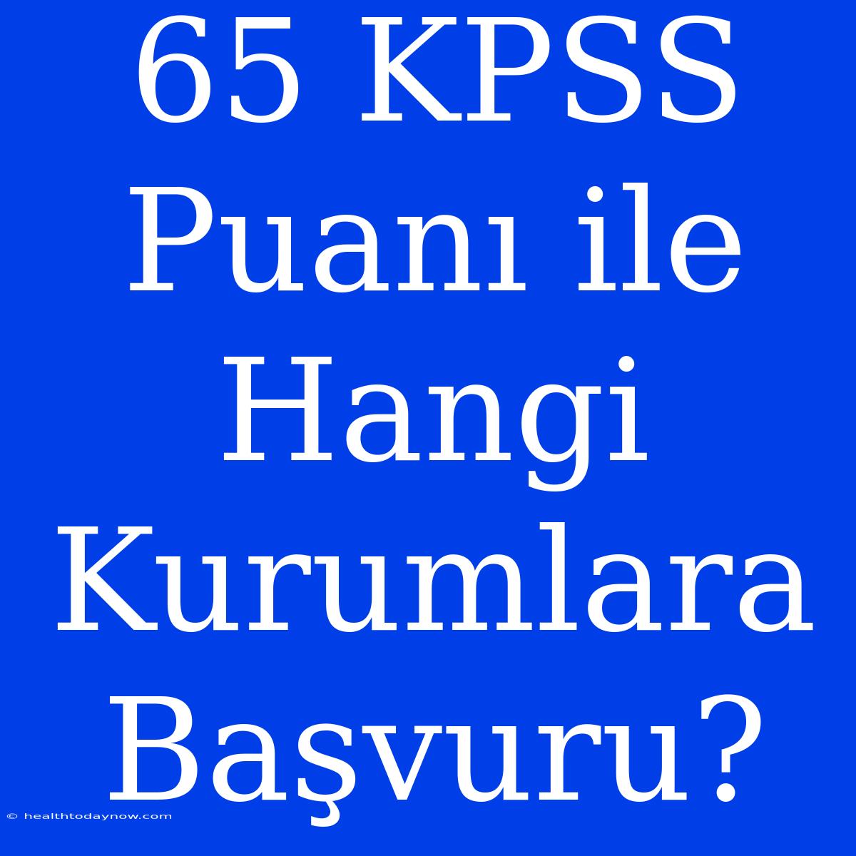 65 KPSS Puanı Ile Hangi Kurumlara Başvuru?