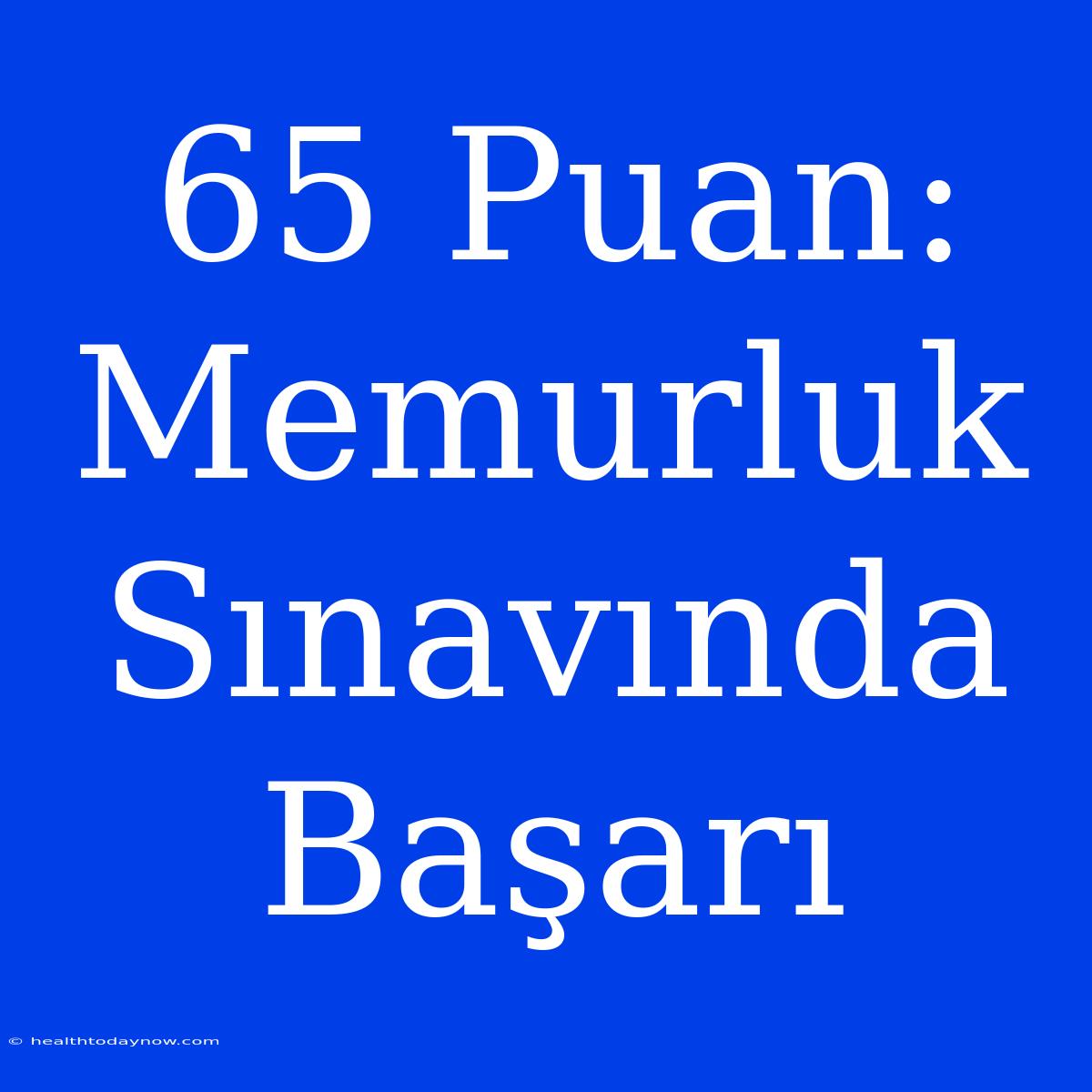 65 Puan: Memurluk Sınavında Başarı