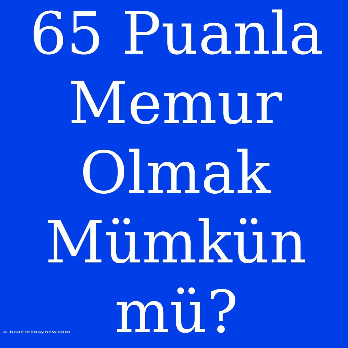 65 Puanla Memur Olmak Mümkün Mü?