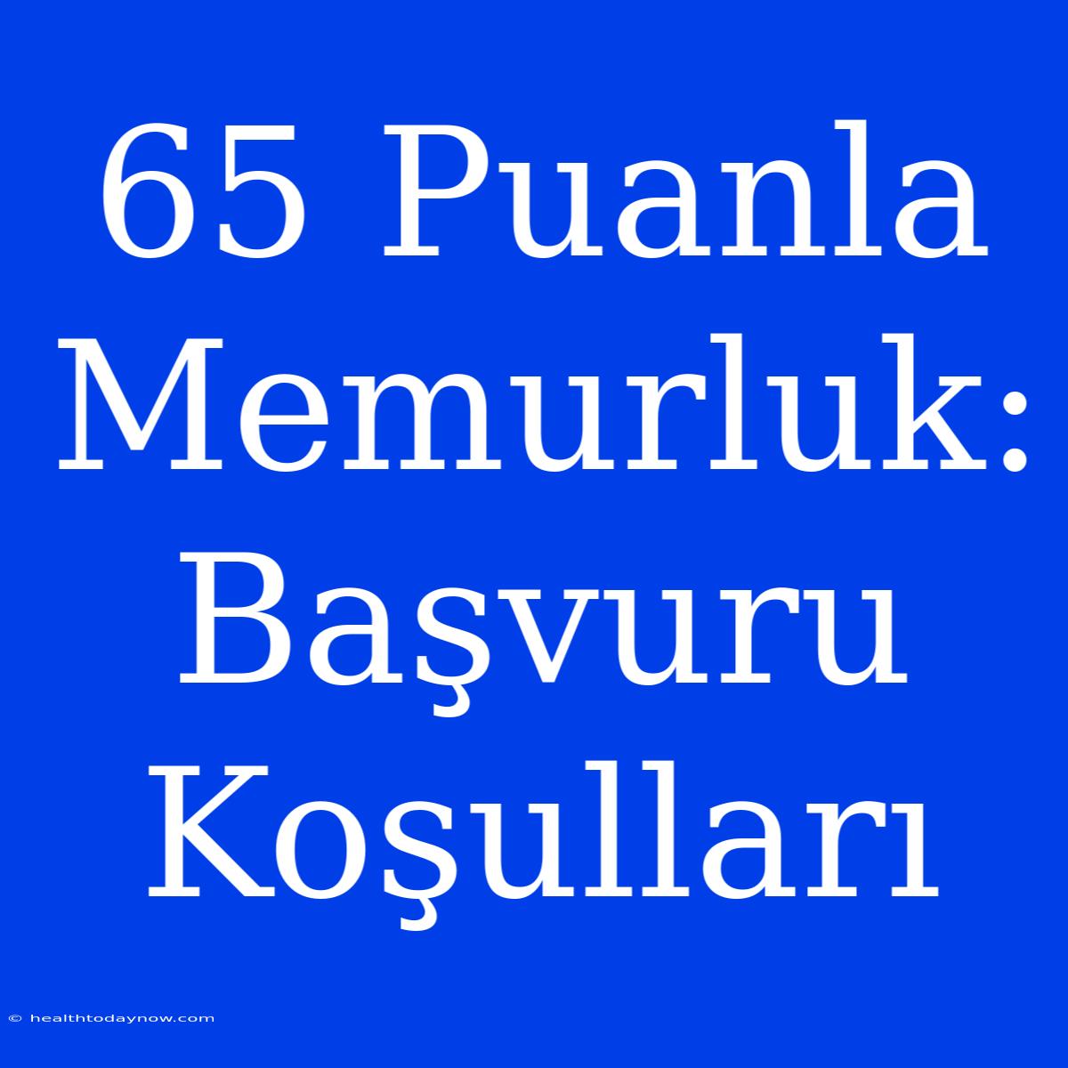 65 Puanla Memurluk: Başvuru Koşulları