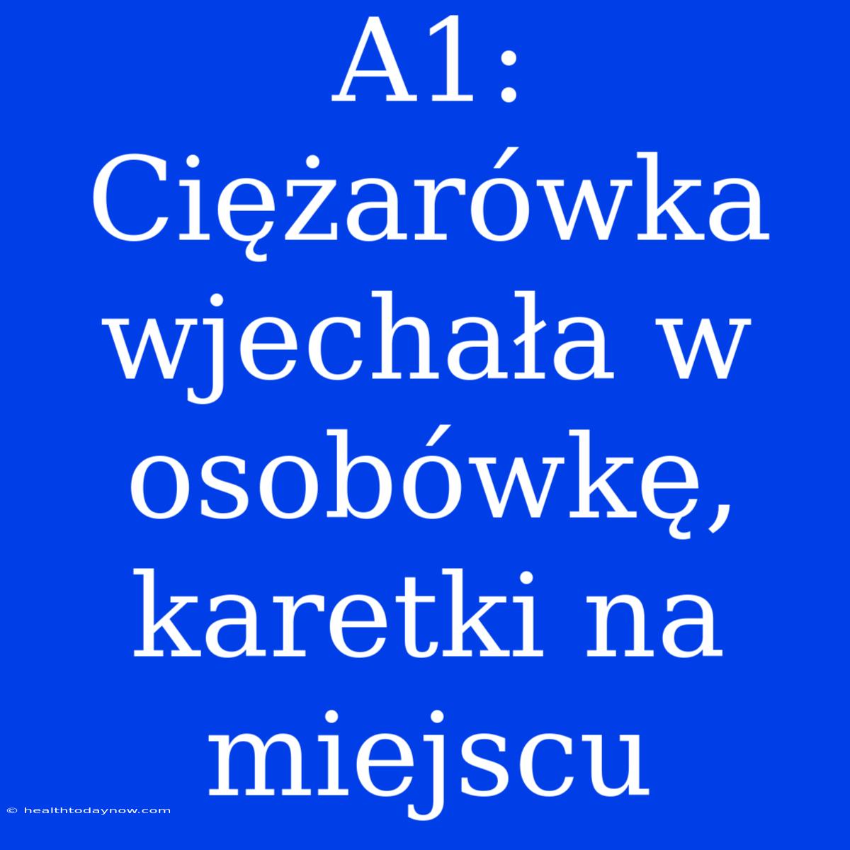 A1: Ciężarówka Wjechała W Osobówkę, Karetki Na Miejscu 