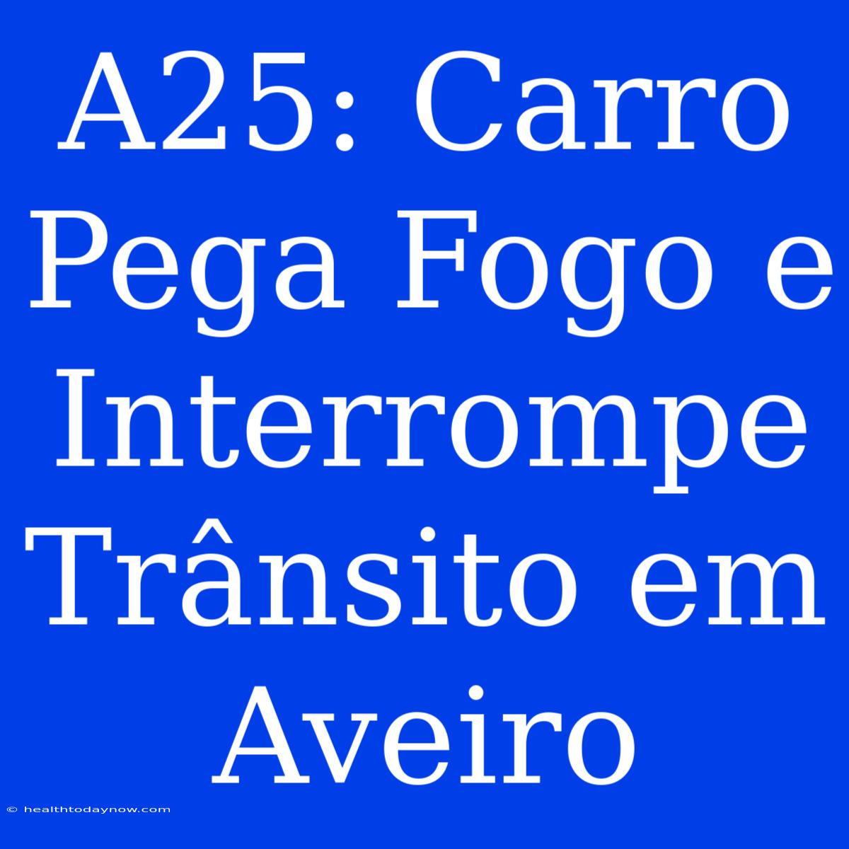 A25: Carro Pega Fogo E Interrompe Trânsito Em Aveiro