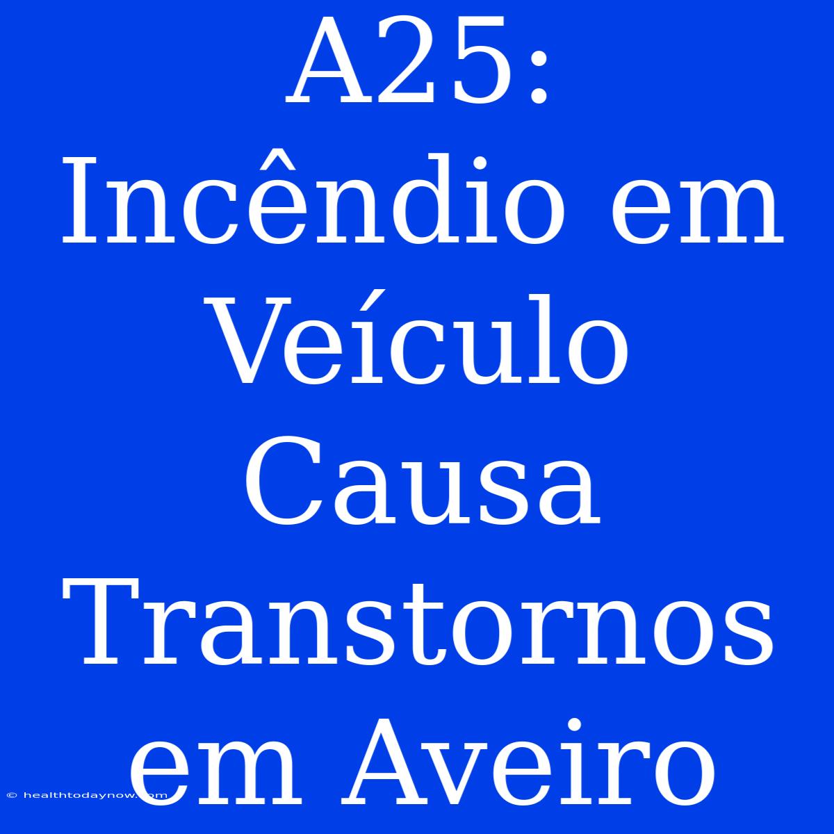 A25: Incêndio Em Veículo Causa Transtornos Em Aveiro 