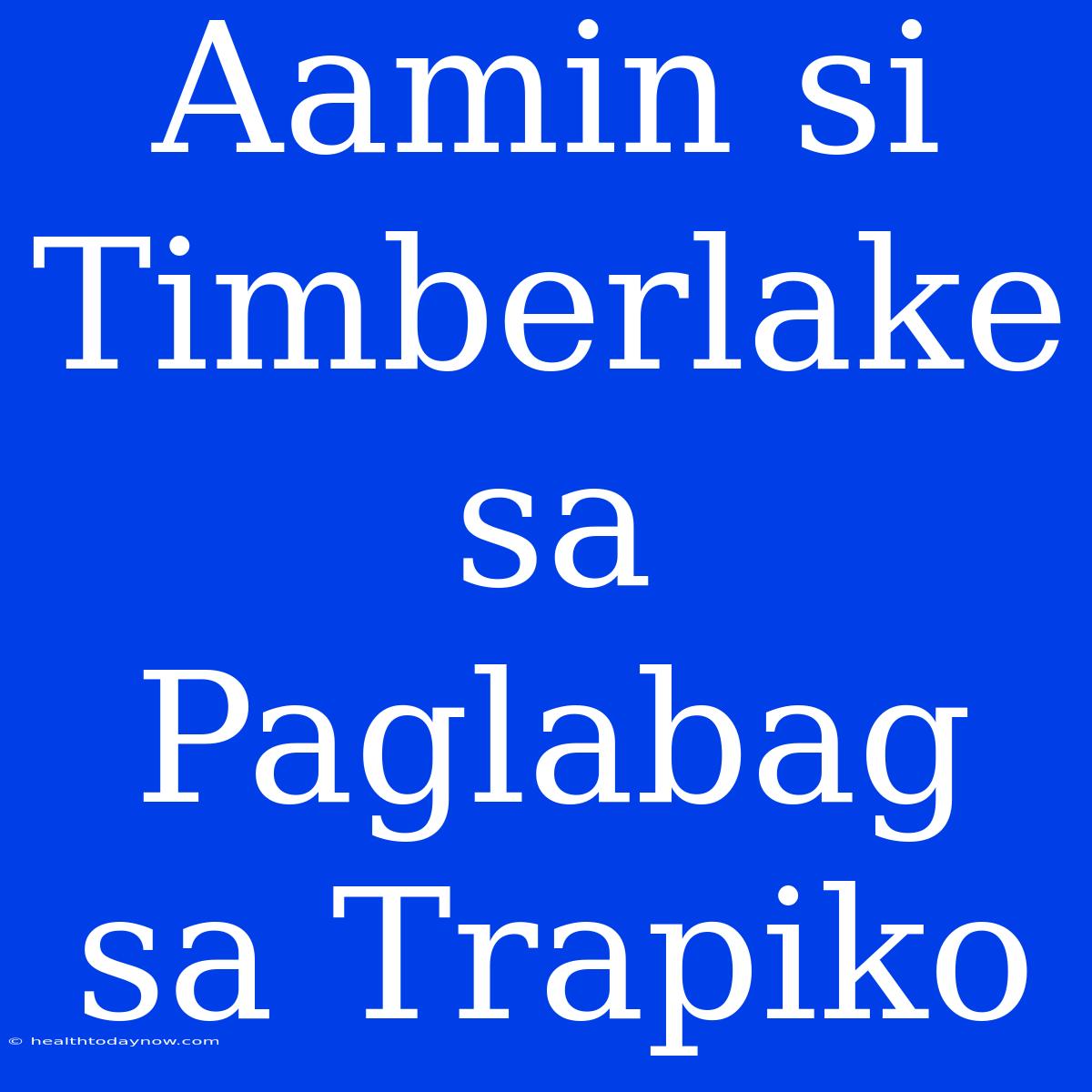 Aamin Si Timberlake Sa Paglabag Sa Trapiko