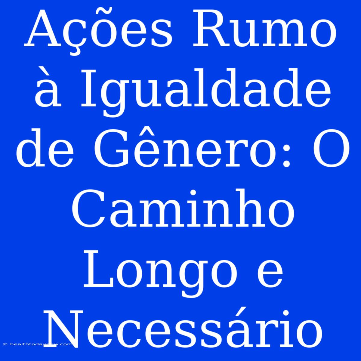 Ações Rumo À Igualdade De Gênero: O Caminho Longo E Necessário