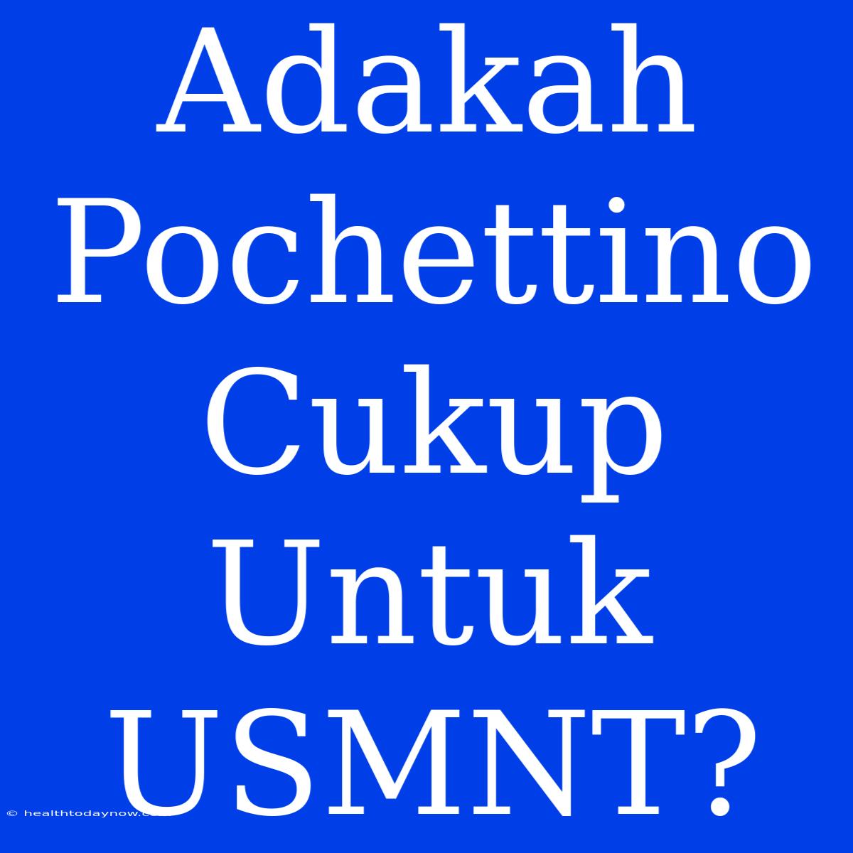 Adakah Pochettino Cukup Untuk USMNT?