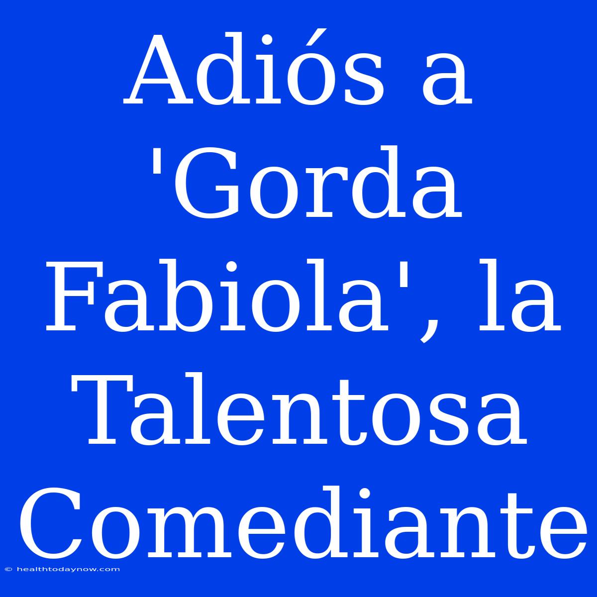 Adiós A 'Gorda Fabiola', La Talentosa Comediante