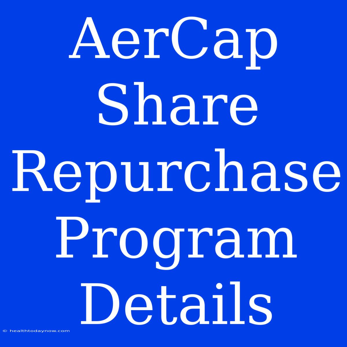 AerCap Share Repurchase Program Details