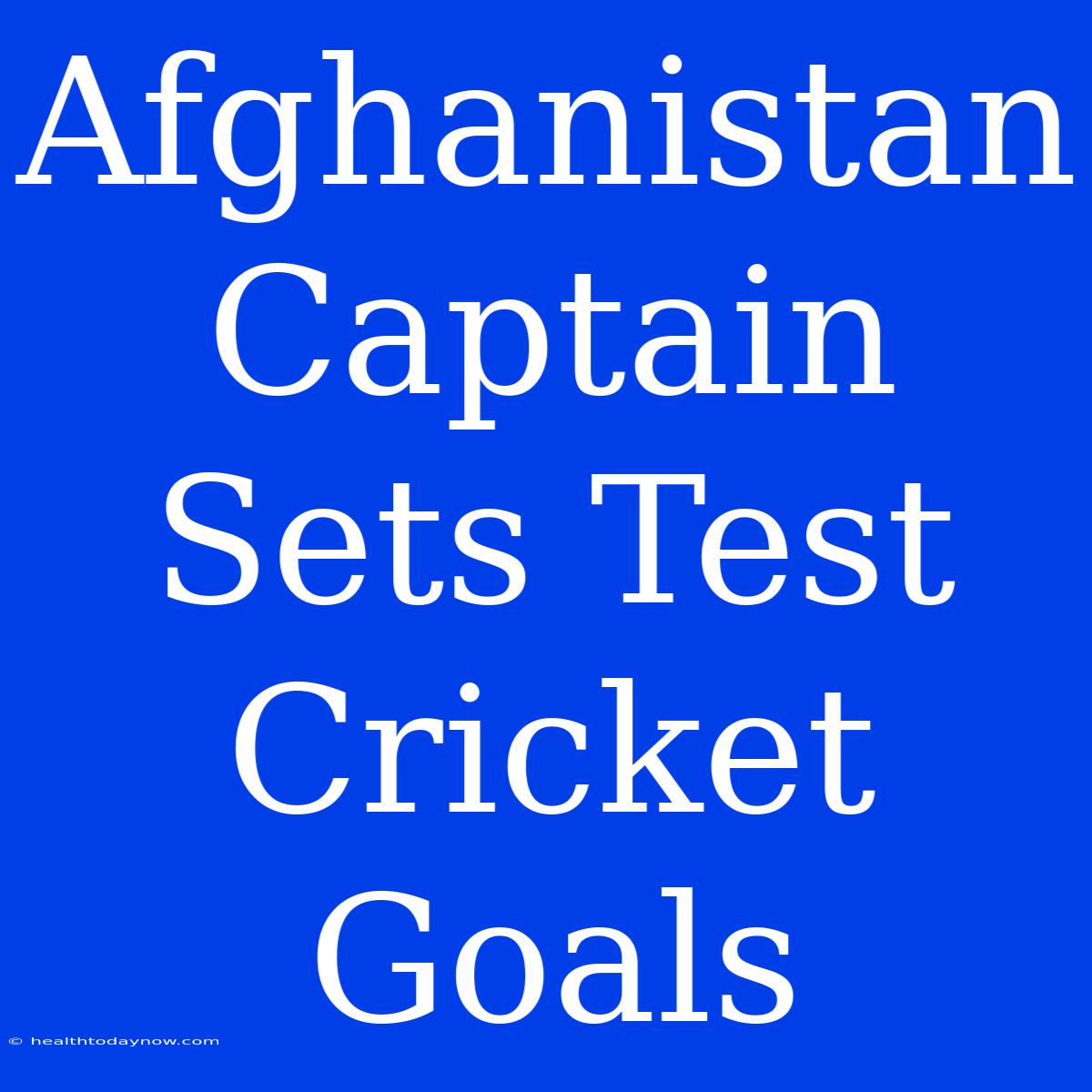 Afghanistan Captain Sets Test Cricket Goals