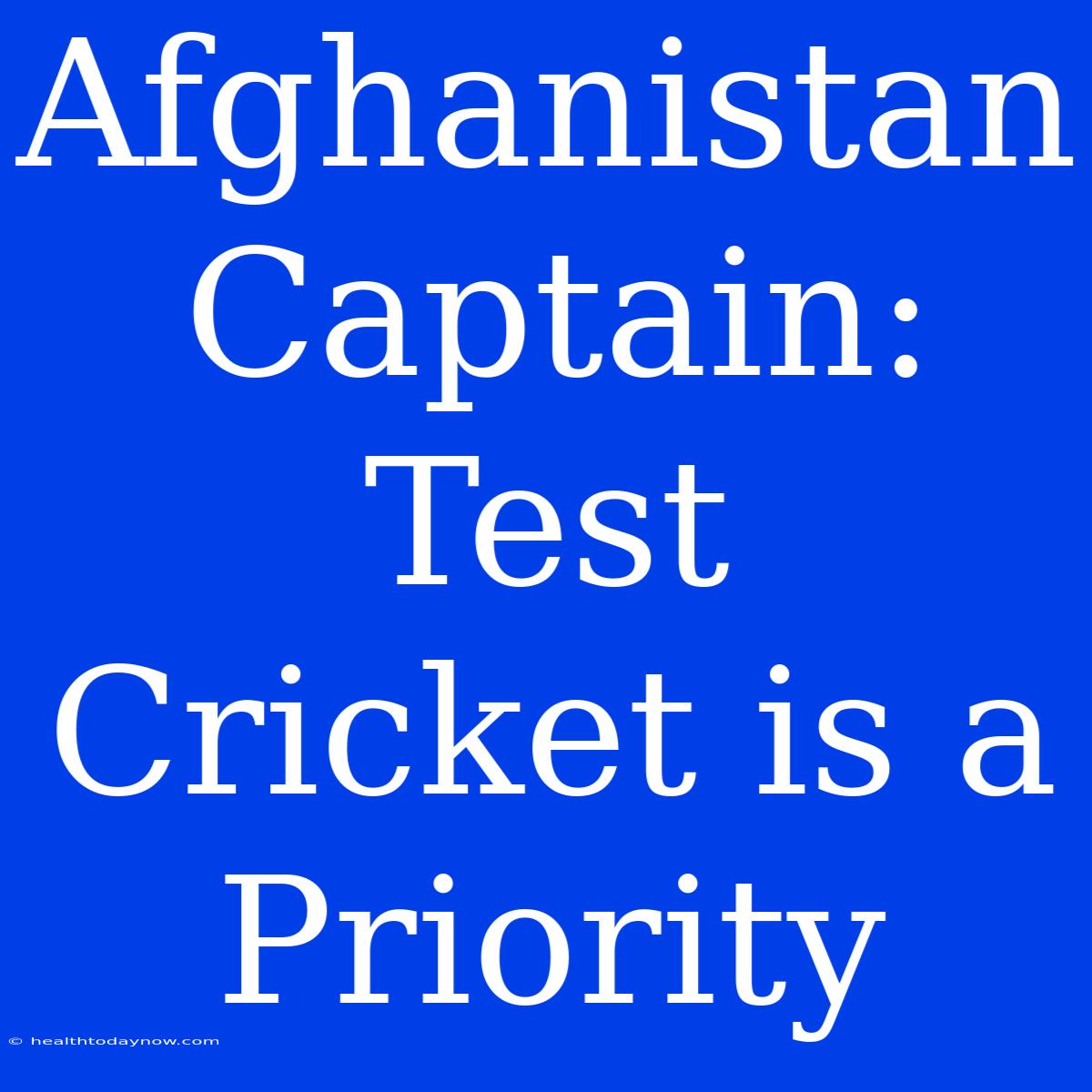 Afghanistan Captain:  Test Cricket Is A Priority