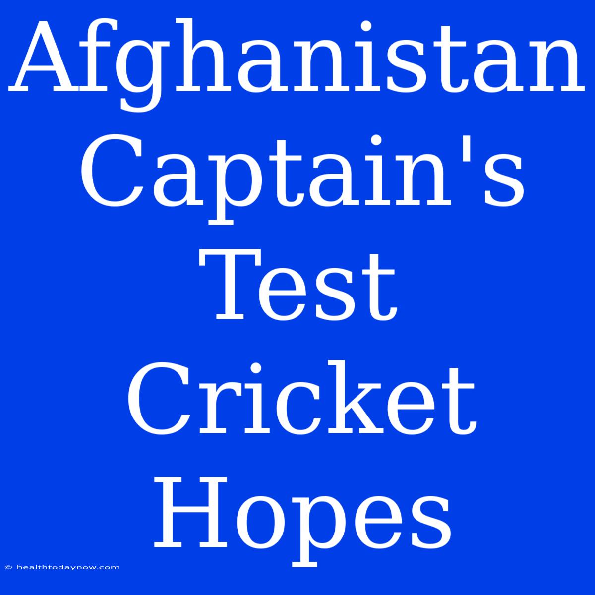 Afghanistan Captain's Test Cricket Hopes