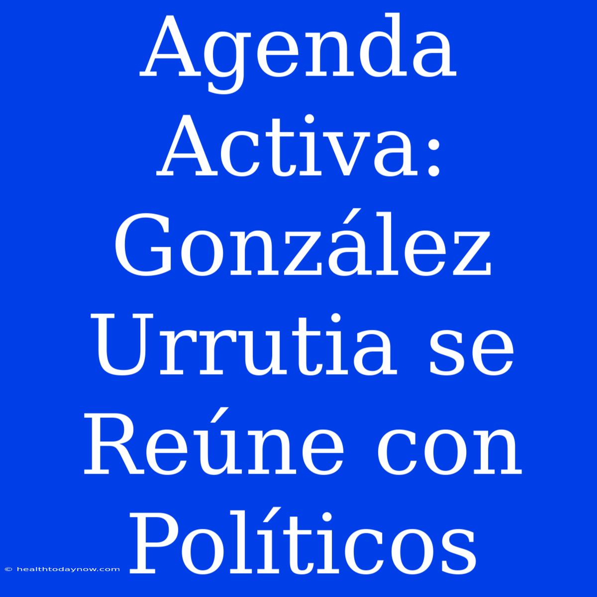 Agenda Activa: González Urrutia Se Reúne Con Políticos 