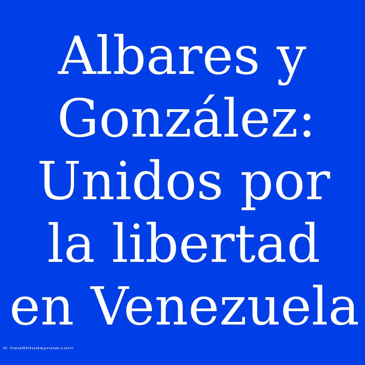 Albares Y González: Unidos Por La Libertad En Venezuela 