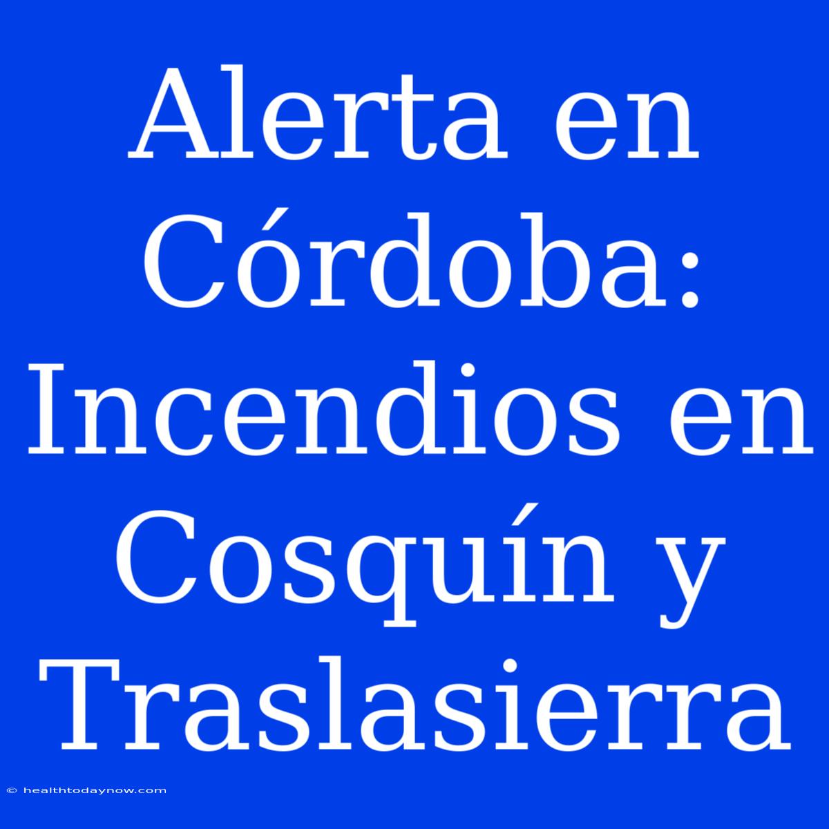 Alerta En Córdoba: Incendios En Cosquín Y Traslasierra