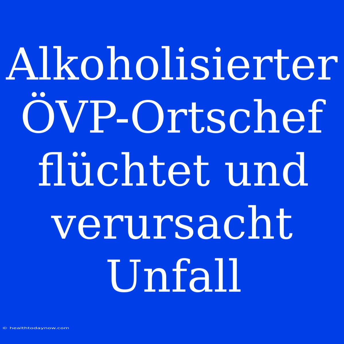 Alkoholisierter ÖVP-Ortschef Flüchtet Und Verursacht Unfall