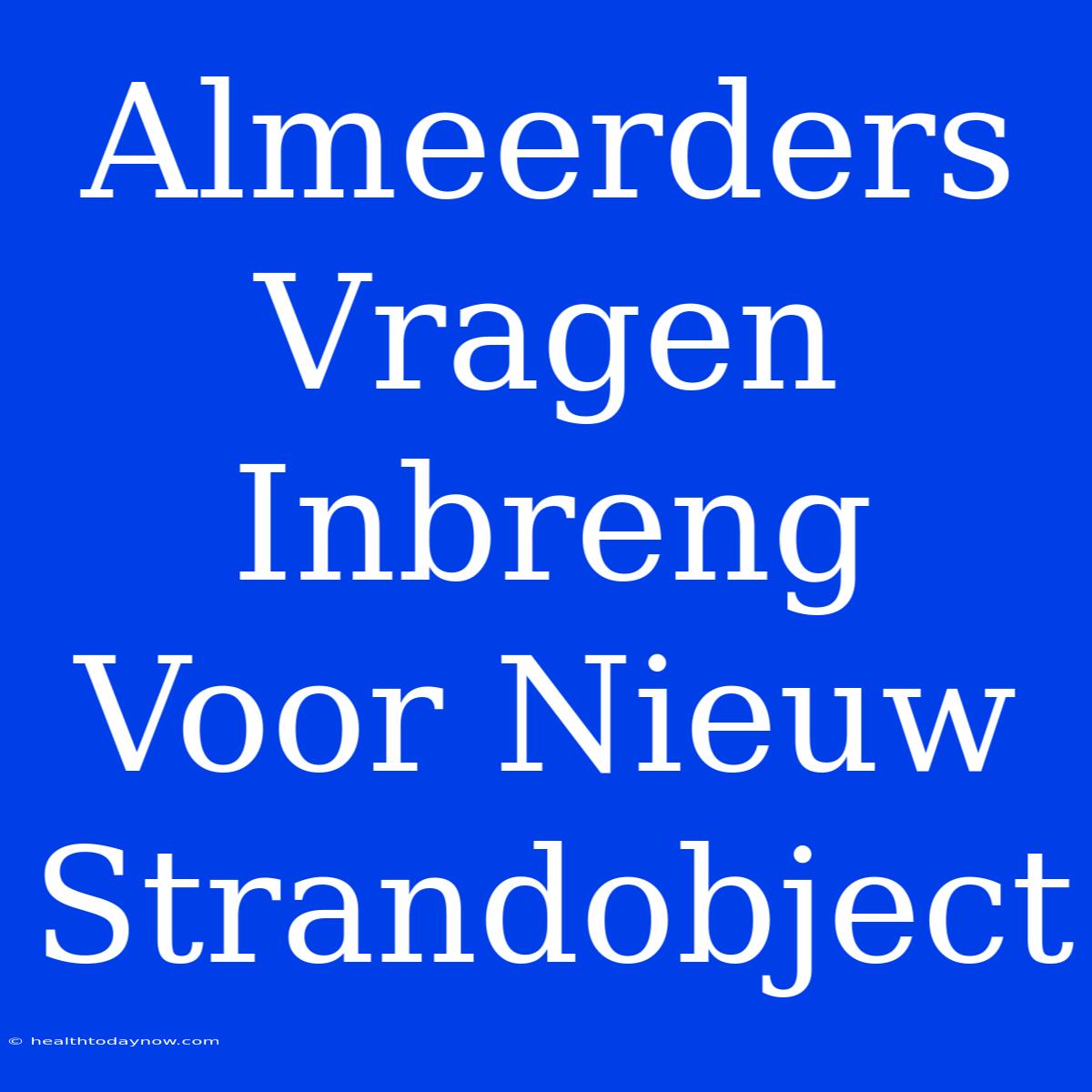 Almeerders Vragen Inbreng Voor Nieuw Strandobject