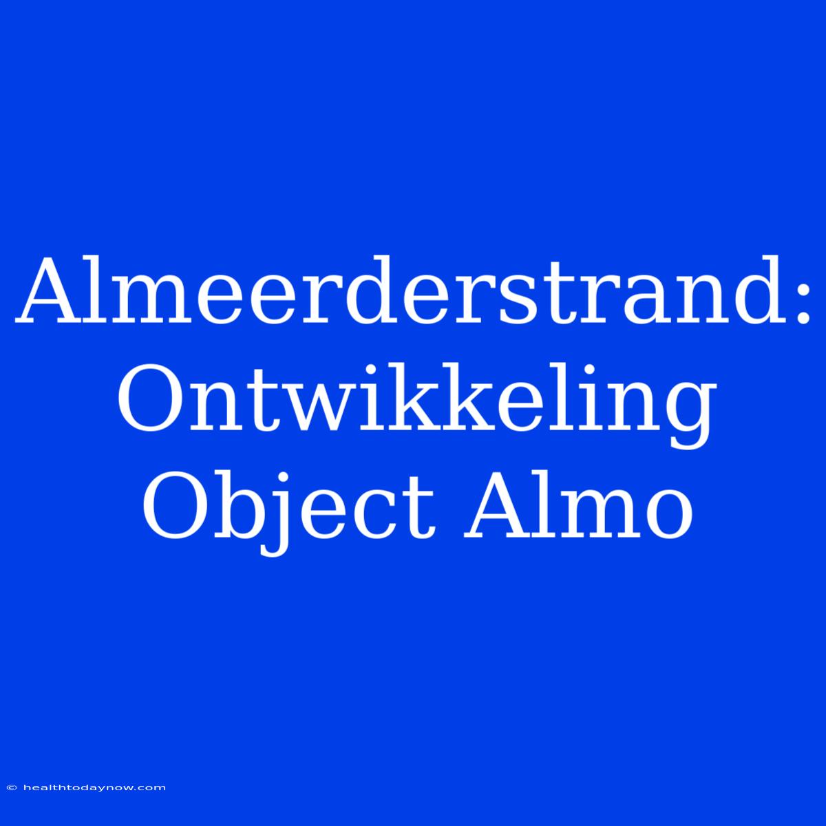 Almeerderstrand: Ontwikkeling Object Almo 