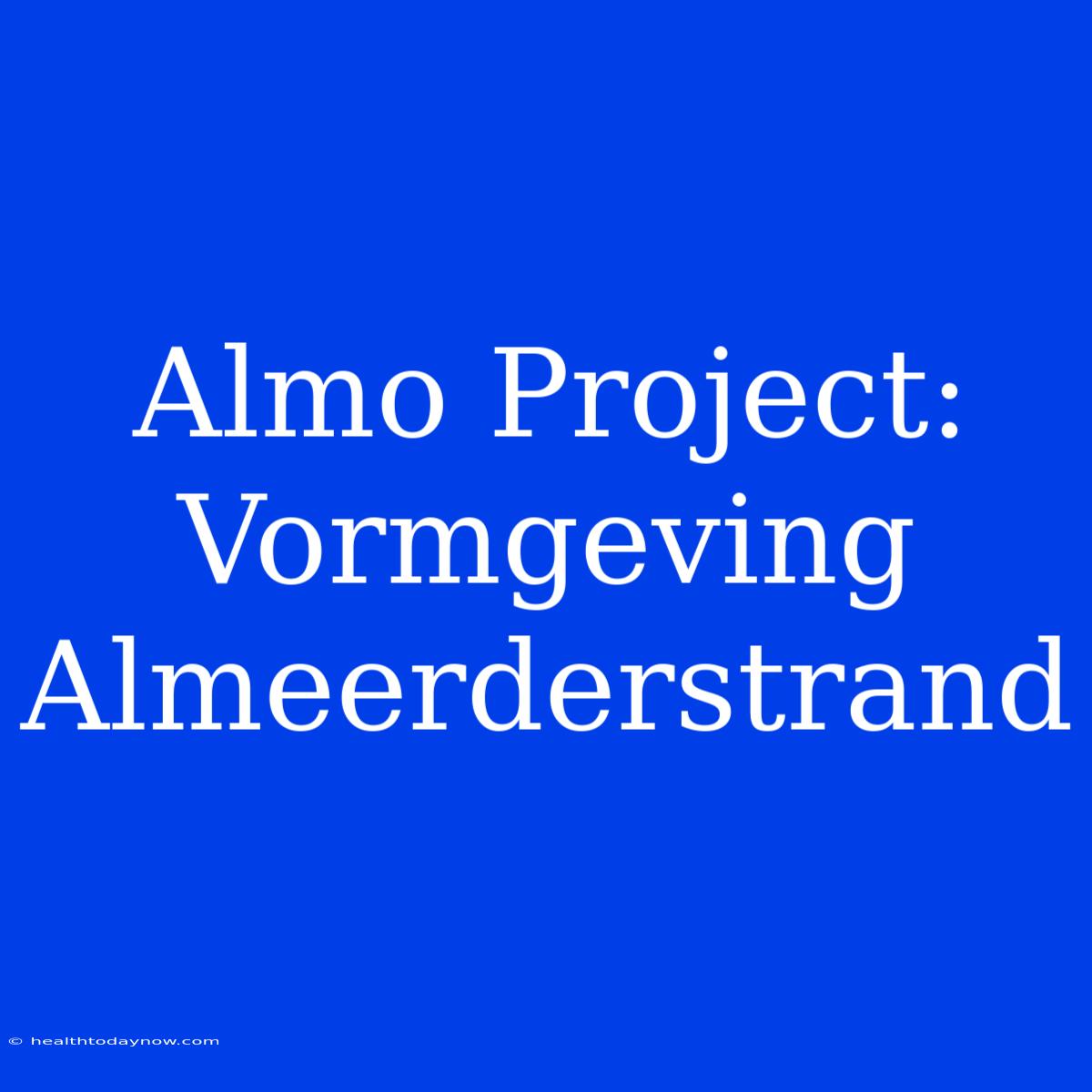 Almo Project: Vormgeving Almeerderstrand