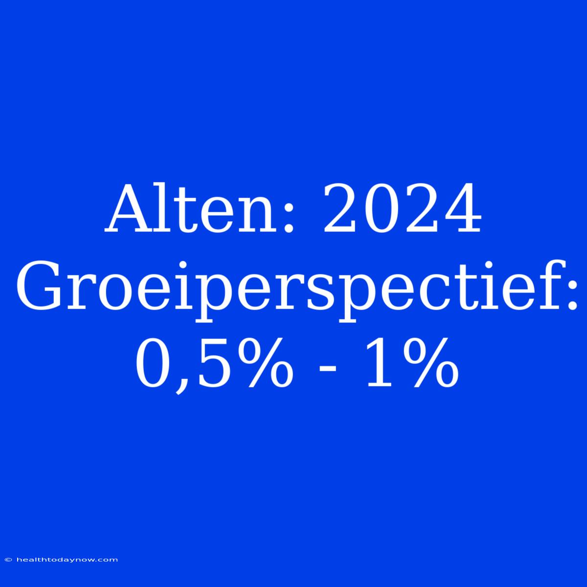 Alten: 2024 Groeiperspectief: 0,5% - 1% 