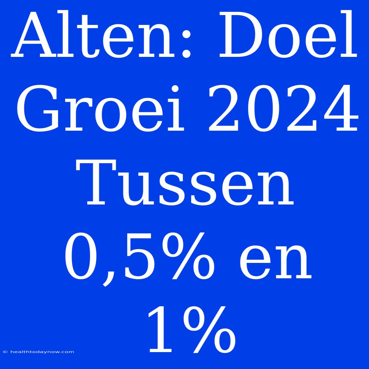 Alten: Doel Groei 2024 Tussen 0,5% En 1%