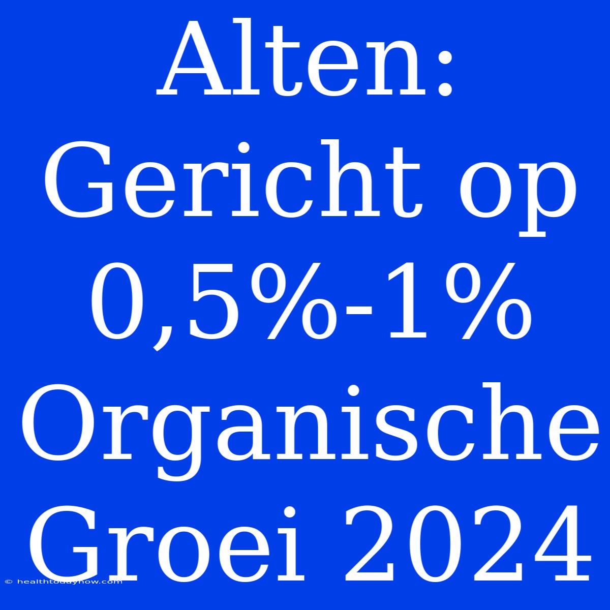 Alten: Gericht Op 0,5%-1% Organische Groei 2024