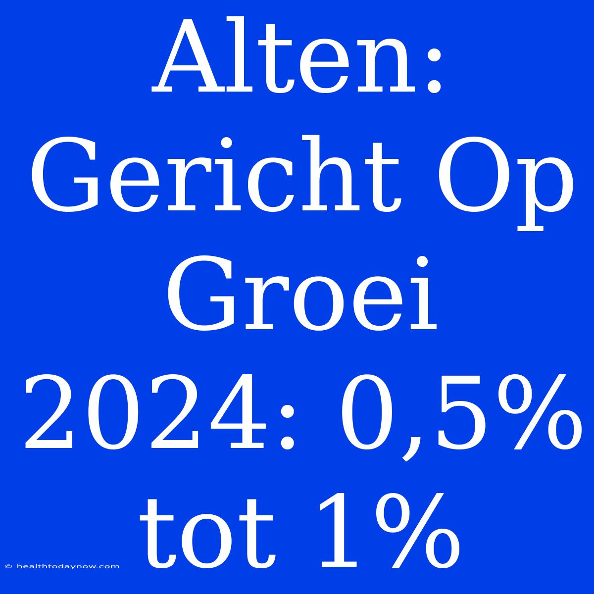 Alten: Gericht Op Groei 2024: 0,5% Tot 1%