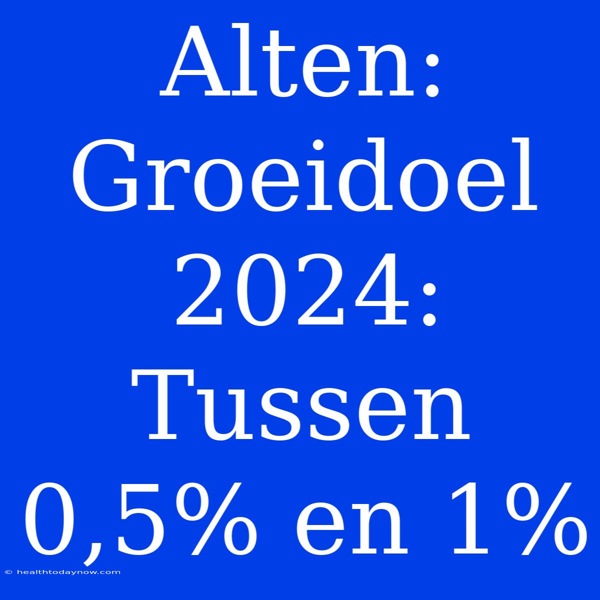 Alten: Groeidoel 2024: Tussen 0,5% En 1%