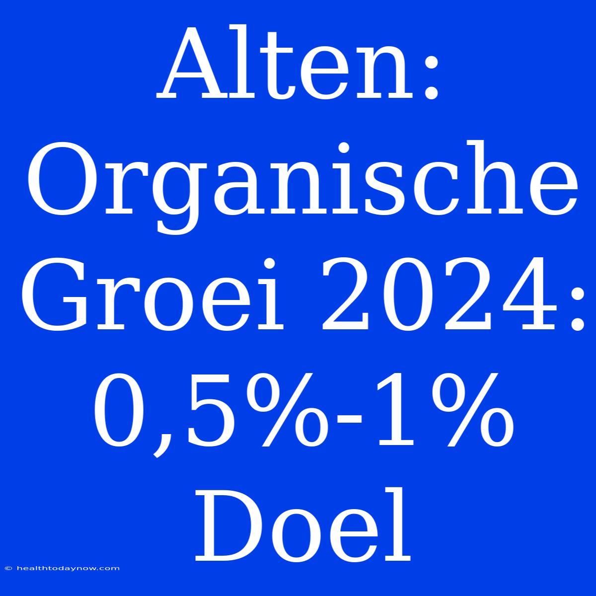 Alten: Organische Groei 2024: 0,5%-1% Doel