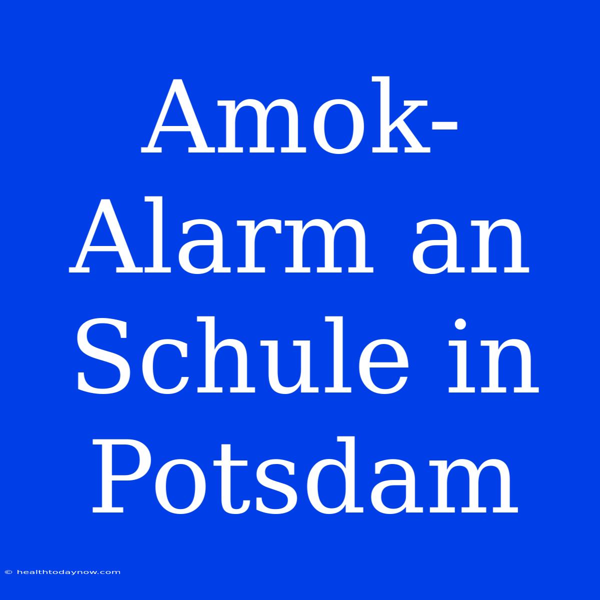 Amok-Alarm An Schule In Potsdam