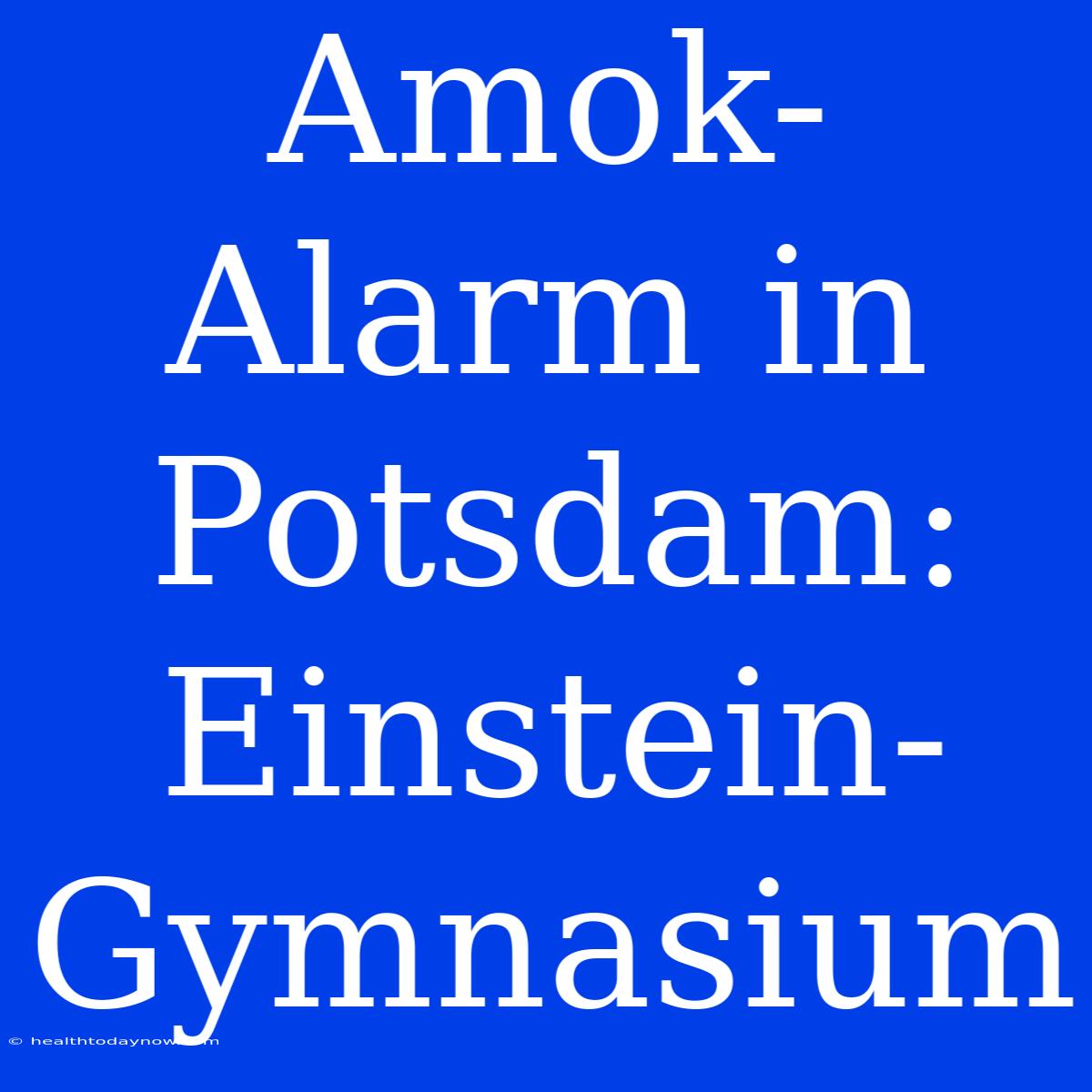 Amok-Alarm In Potsdam: Einstein-Gymnasium