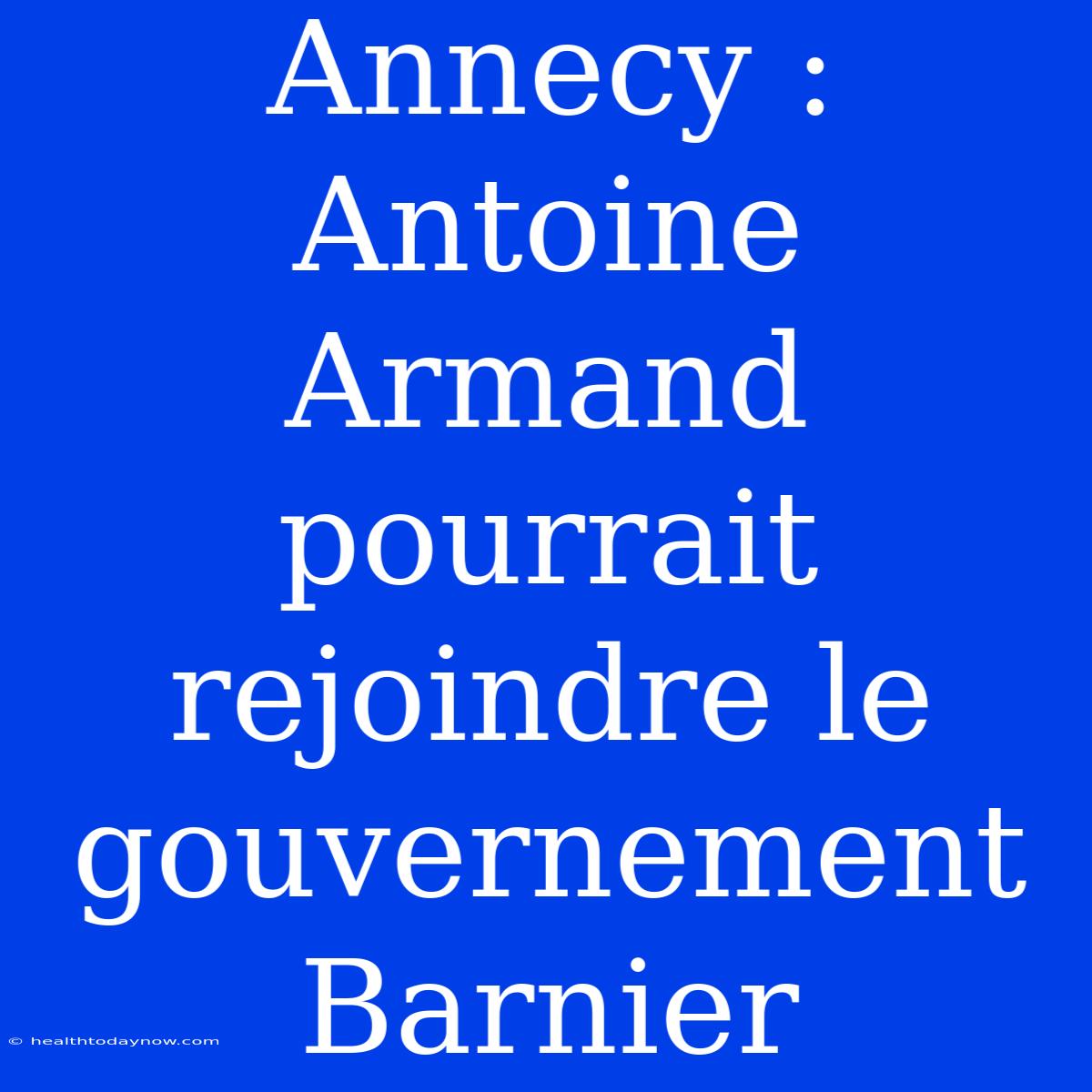 Annecy : Antoine Armand Pourrait Rejoindre Le Gouvernement Barnier