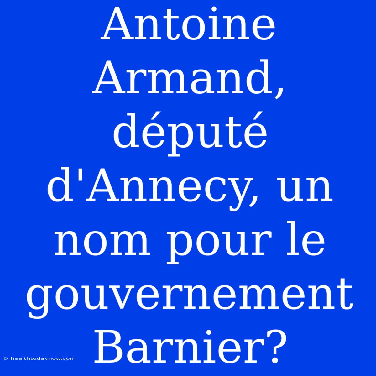 Antoine Armand, Député D'Annecy, Un Nom Pour Le Gouvernement Barnier? 