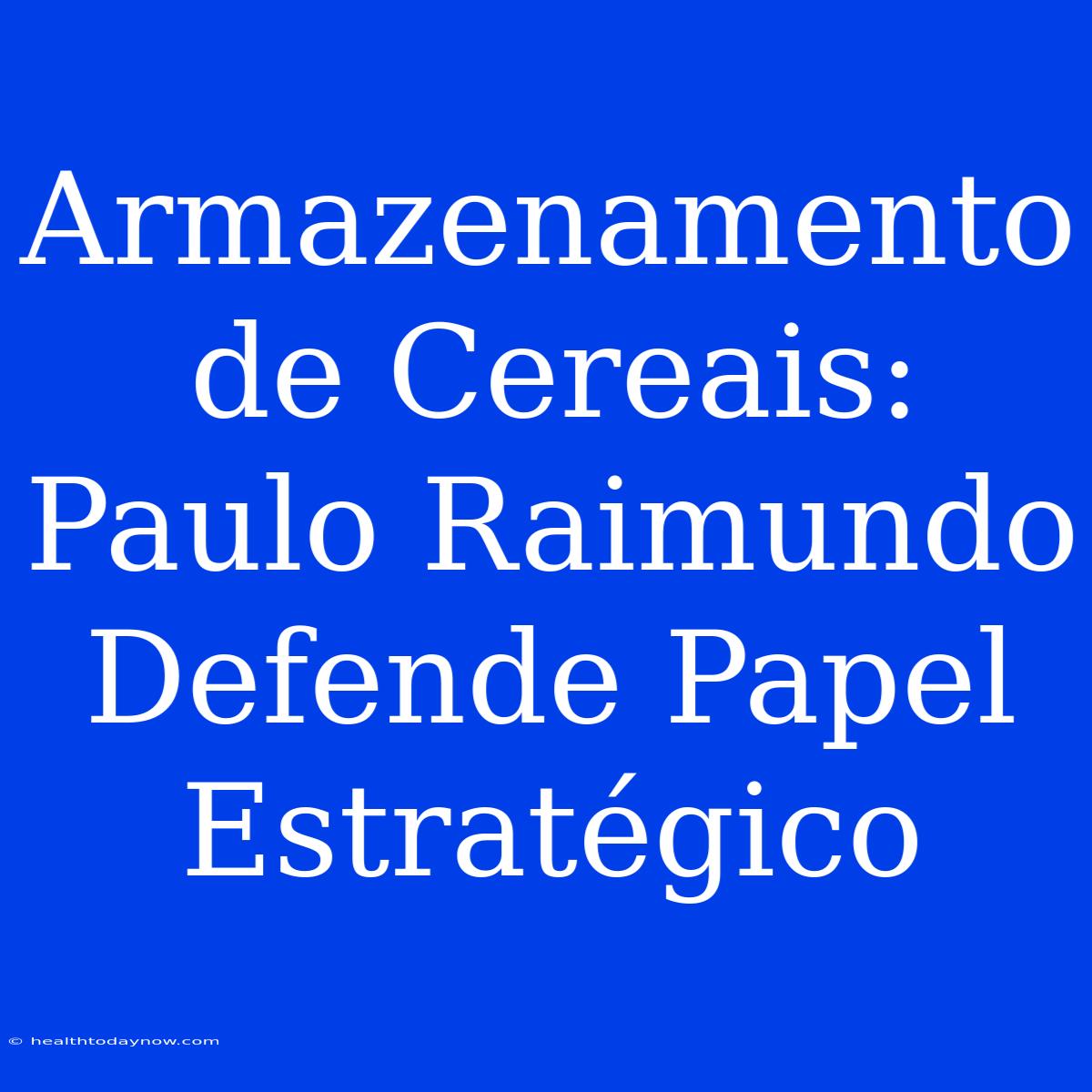 Armazenamento De Cereais: Paulo Raimundo Defende Papel Estratégico