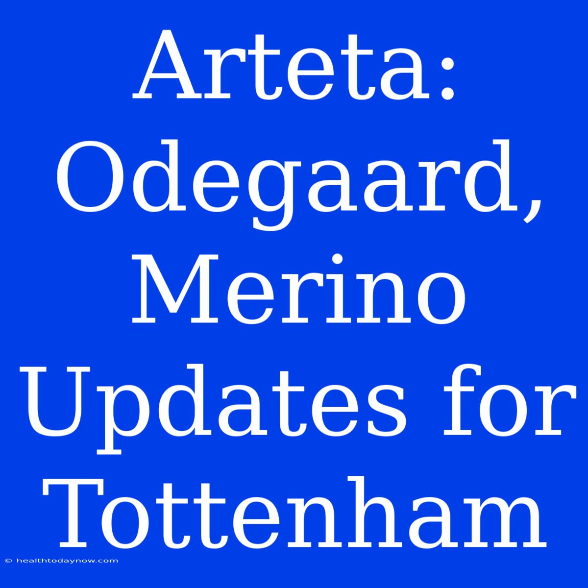 Arteta: Odegaard, Merino Updates For Tottenham