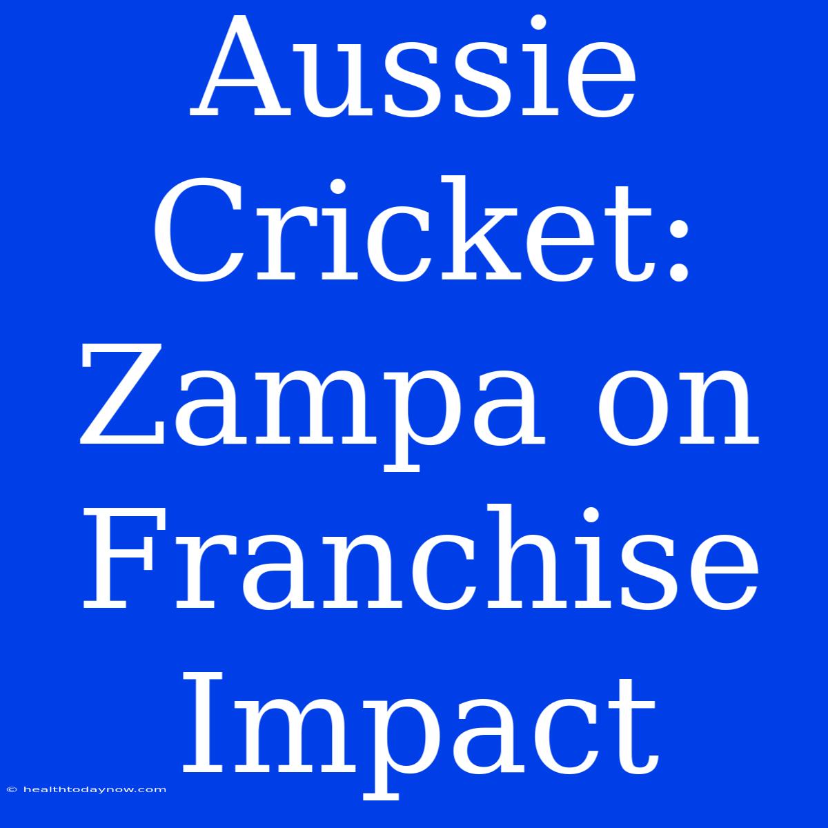 Aussie Cricket: Zampa On Franchise Impact