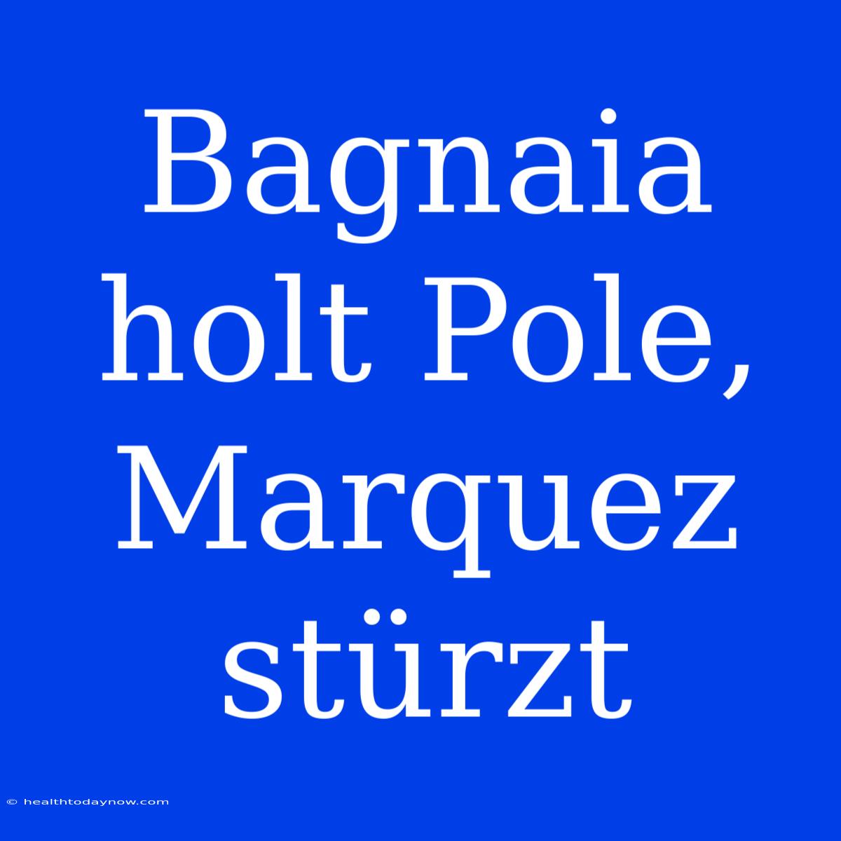 Bagnaia Holt Pole, Marquez Stürzt