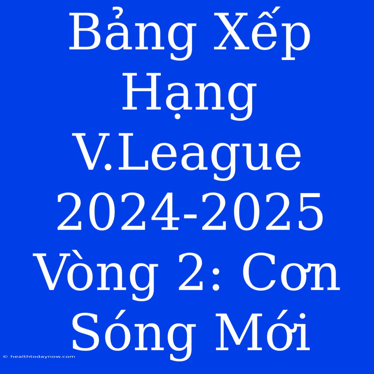 Bảng Xếp Hạng V.League 2024-2025 Vòng 2: Cơn Sóng Mới