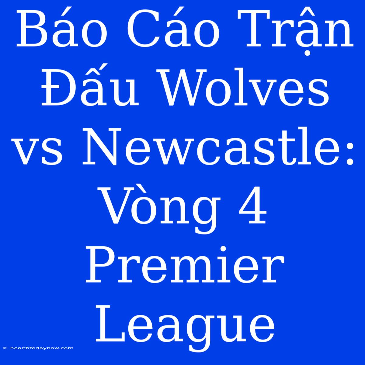 Báo Cáo Trận Đấu Wolves Vs Newcastle: Vòng 4 Premier League 