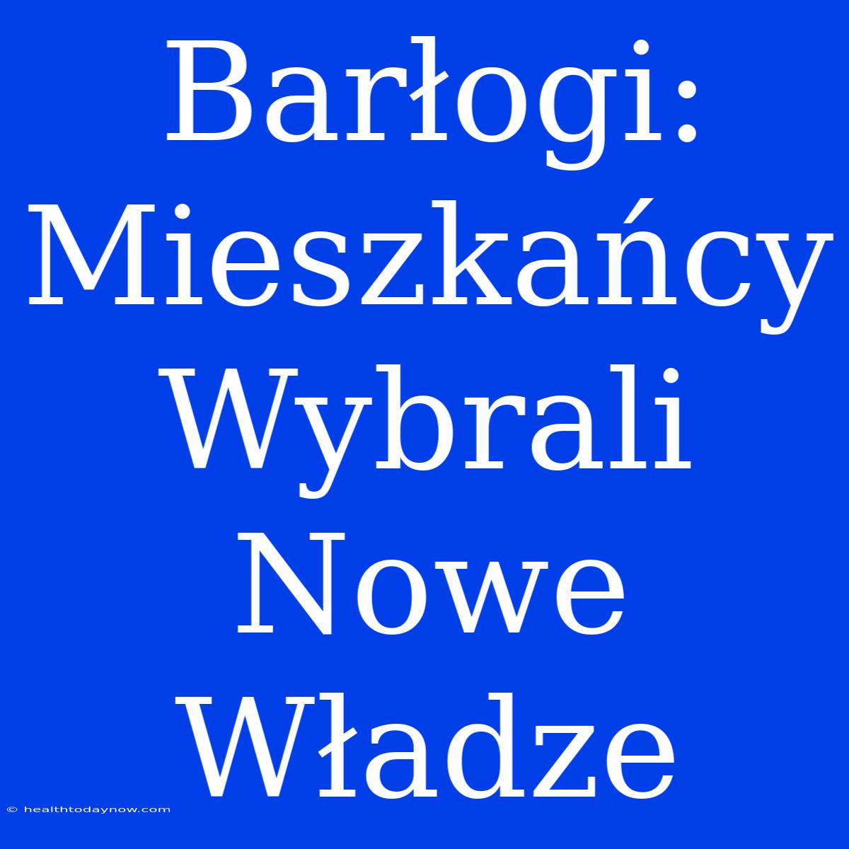 Barłogi: Mieszkańcy Wybrali Nowe Władze