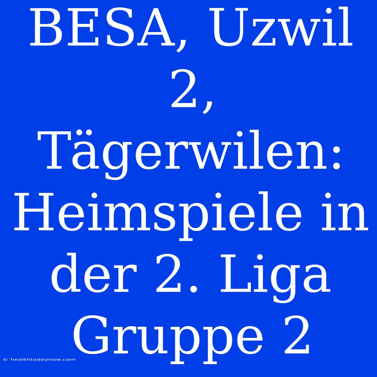 BESA, Uzwil 2, Tägerwilen: Heimspiele In Der 2. Liga Gruppe 2