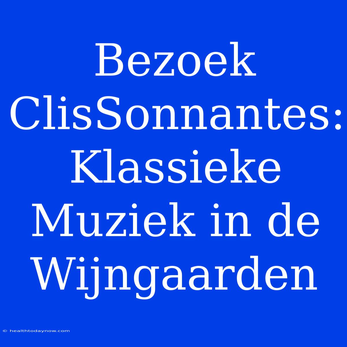 Bezoek ClisSonnantes: Klassieke Muziek In De Wijngaarden 