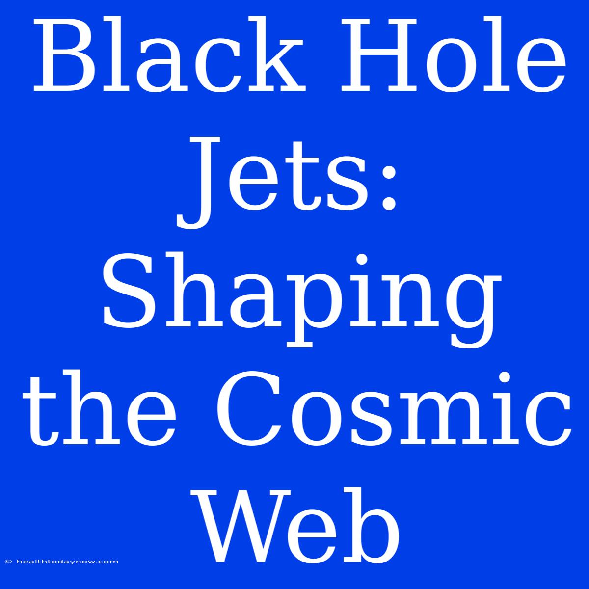 Black Hole Jets: Shaping The Cosmic Web