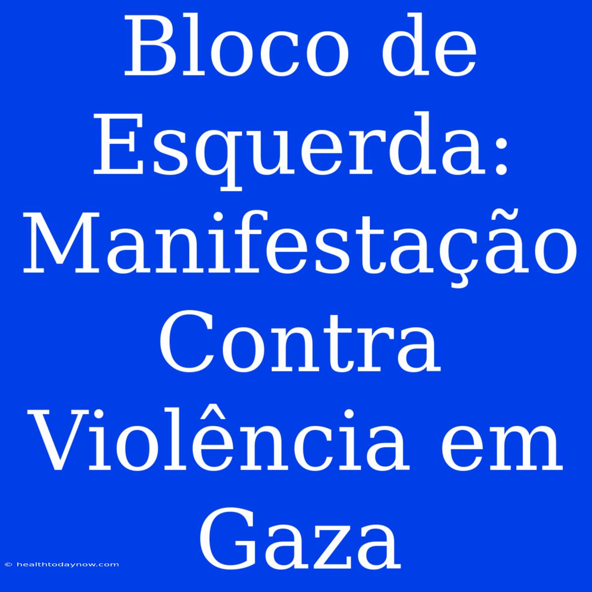 Bloco De Esquerda: Manifestação Contra Violência Em Gaza 