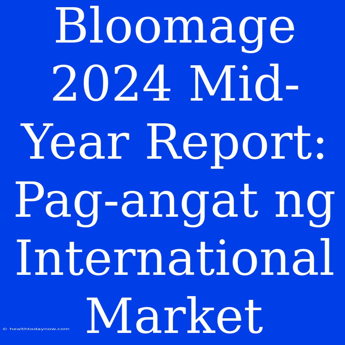 Bloomage 2024 Mid-Year Report: Pag-angat Ng International Market