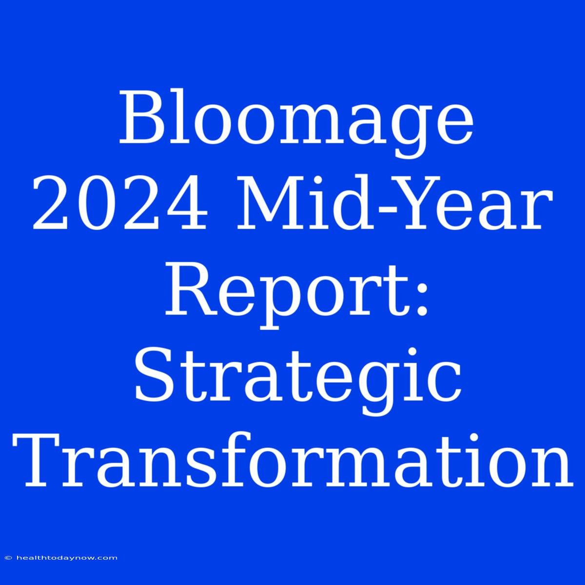 Bloomage 2024 Mid-Year Report: Strategic Transformation 