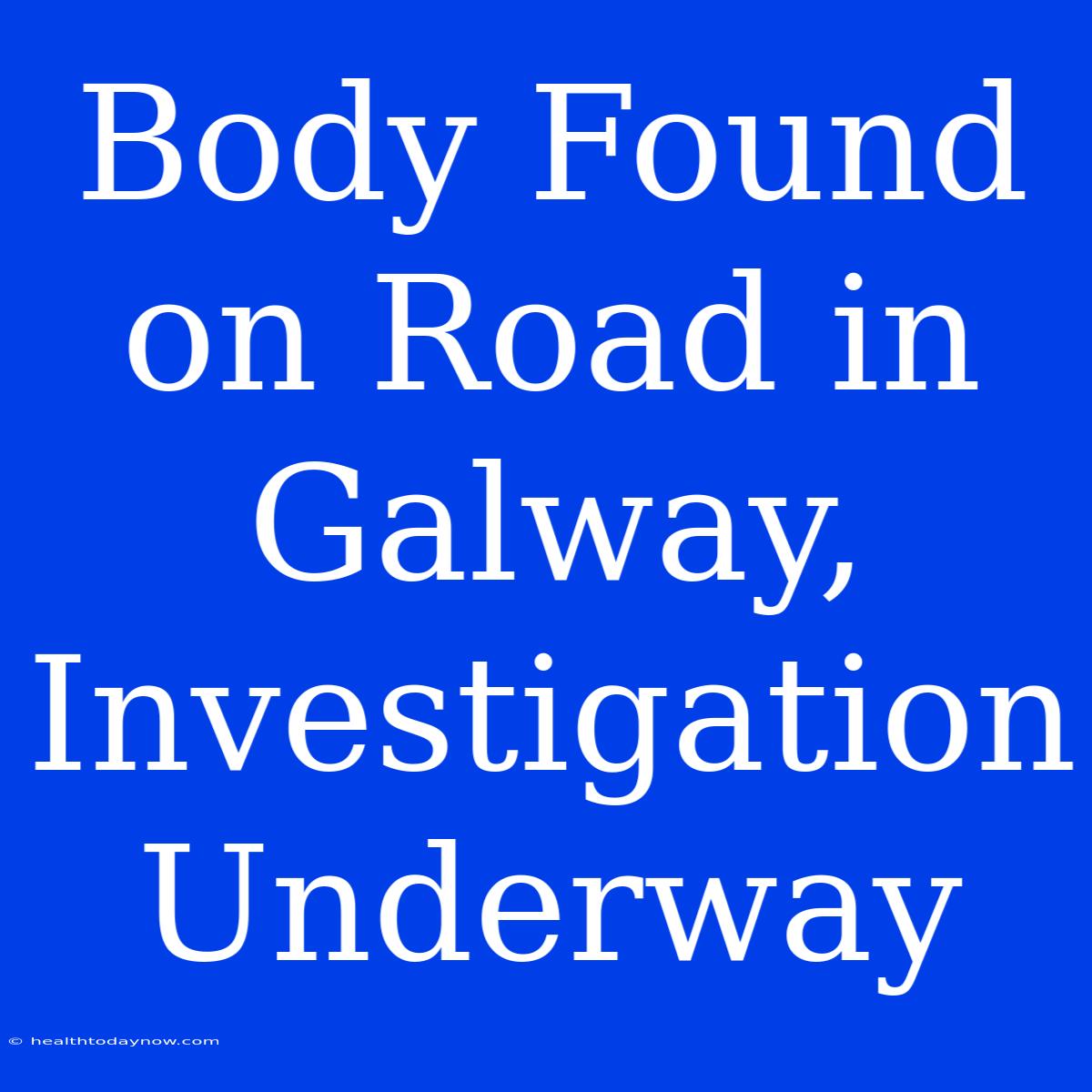 Body Found On Road In Galway, Investigation Underway